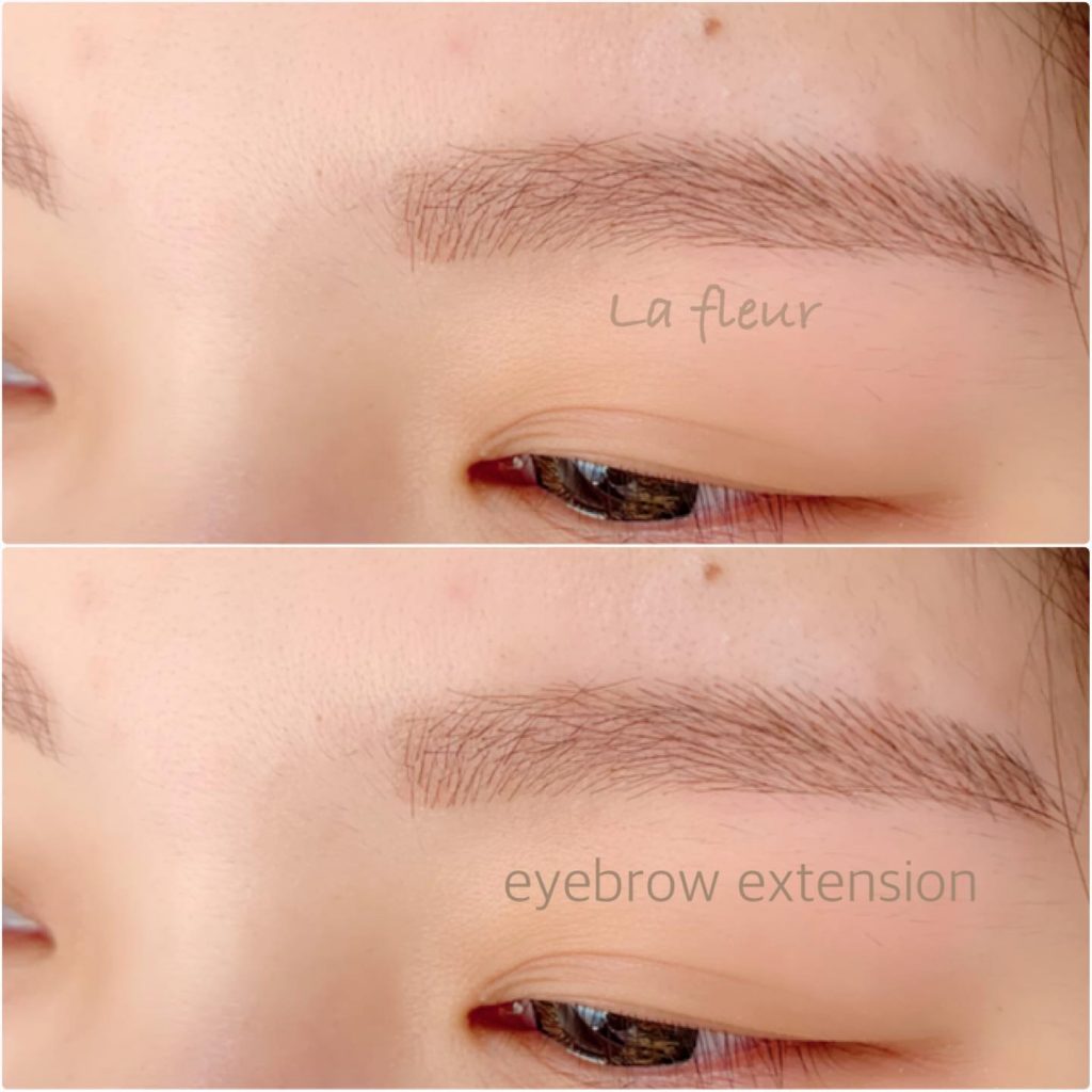 Eyebrow extensionのお客様です眉頭の毛が薄いのがお悩みで眉頭を中心にお付けしました♫extensionのカラーはカーキとブラウンMixでお付けしました。